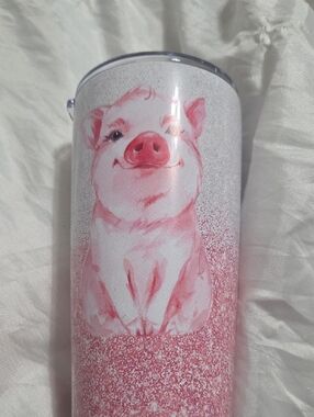 Pink Piglet Stainless Steel Travel Tumbler - Cute Pig Design